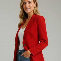 Women's Blazer | Notched Lapel Single Button Long Sleeve