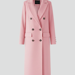 Women's Overcoat | Notched Lapel Double-Breasted Button Closure Midi
