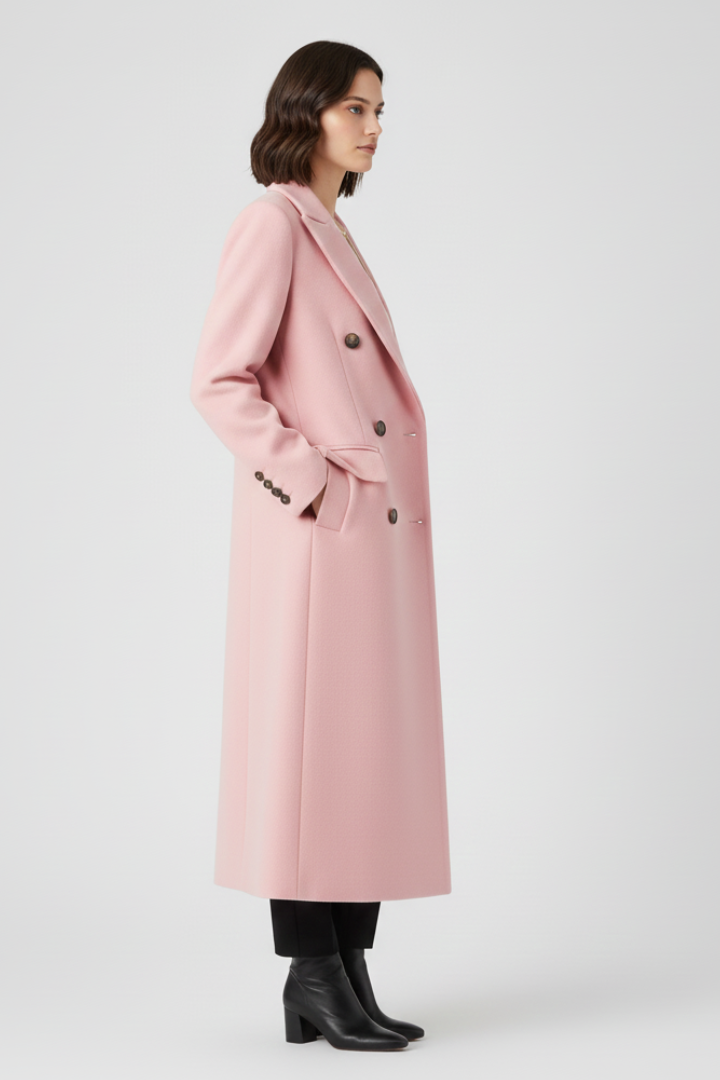 Women's Trench Coat | Notched Lapel Double-Breasted Button Closure