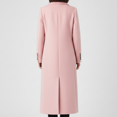 Women's Overcoat | Notched Lapel Double-Breasted Button Closure Midi