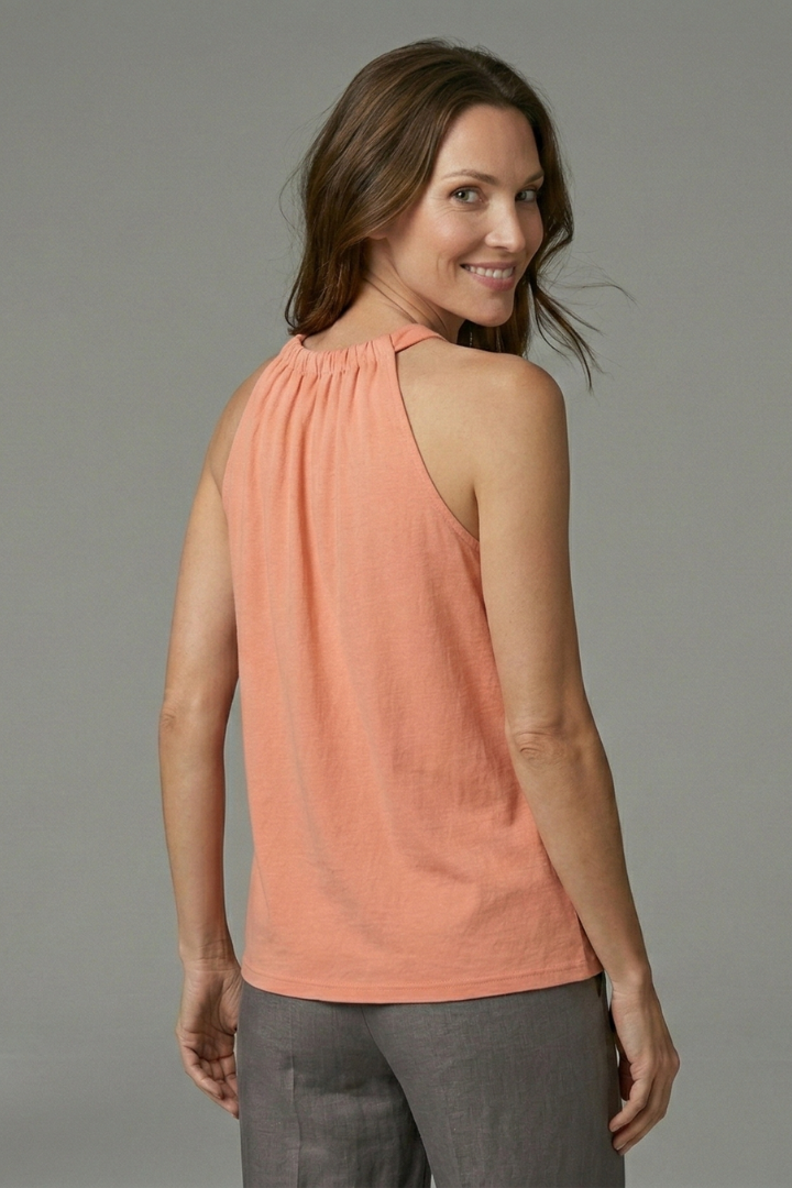 Women's Halter Top | Gathered Neckline Sleeveless Loose Fit