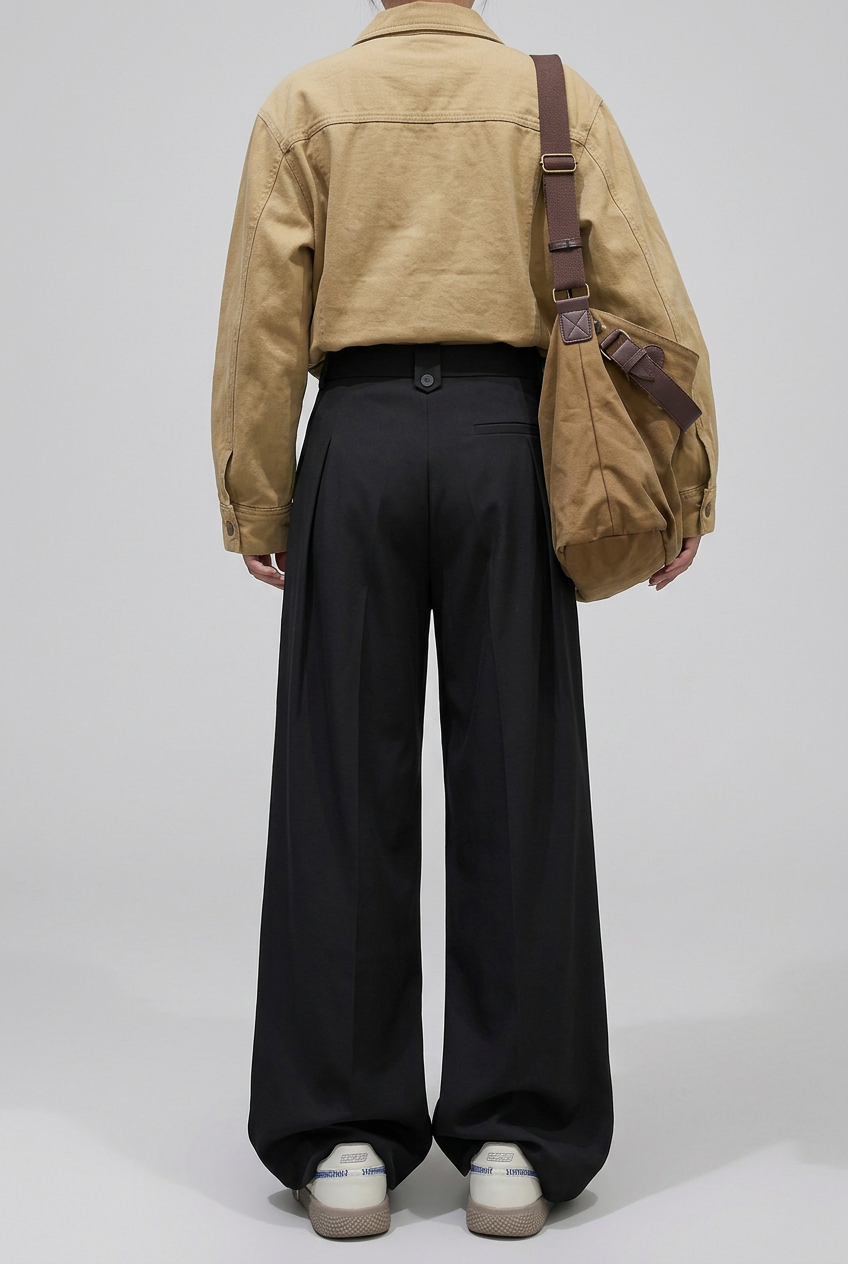 Women's Palazzo Pants | High Rise Wide Leg Pleated Front