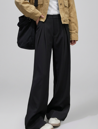 Women's Palazzo Pants | High Rise Wide Leg Pleated Front