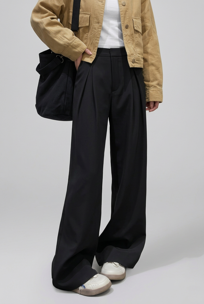 Women's Palazzo Pants | High Rise Wide Leg Pleated Front