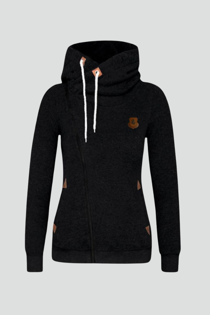Women's Jacket | Hooded Asymmetrical Zip Drawstring