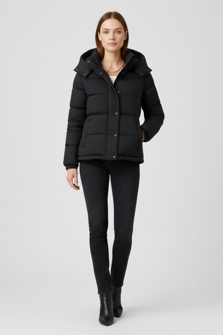 Women's Jacket | Hood Closure Pockets Quilted