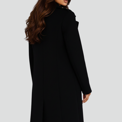 Women's Peacoat | Notched Lapel Double-Breasted Midi