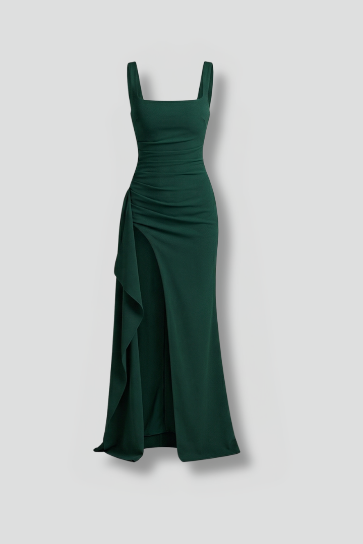 Women's Maxi Dress | Square Neckline Sleeveless Open Back