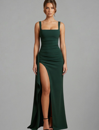Women's Slip Dress | Square Neckline Sleeveless Maxi