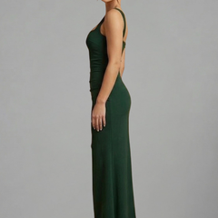 Women's Maxi Dress | Square Neckline Sleeveless Open Back