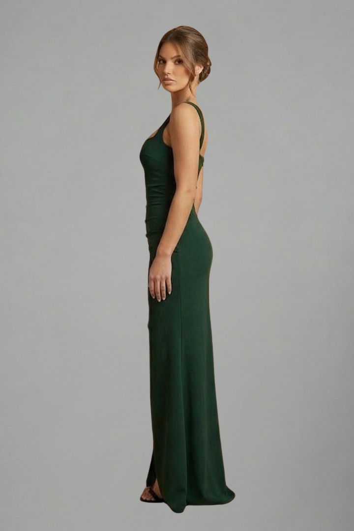 Women's Maxi Dress | Square Neckline Sleeveless Open Back