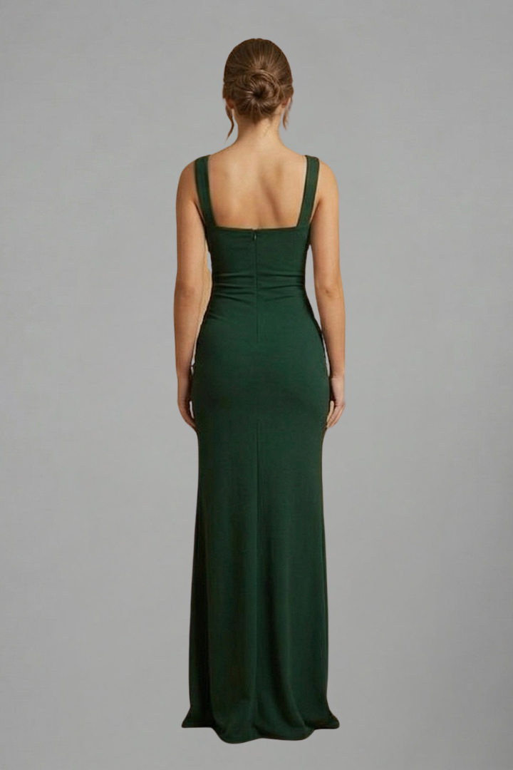 Women's Maxi Dress | Square Neckline Sleeveless Open Back