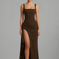 Women's Maxi Dress | Square Neckline Sleeveless Open Back