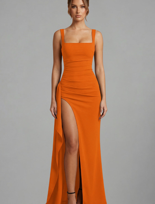 Women's Slip Dress | Square Neckline Sleeveless Maxi