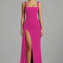 Women's Maxi Dress | Square Neckline Sleeveless Open Back