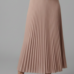 Women's A Line Skirt | Maxi Pleated Elastic Waist A-line