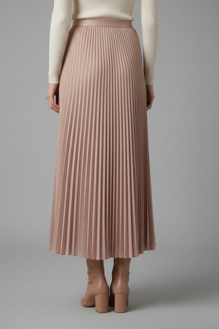 Women's A Line Skirt | Maxi Pleated Elastic Waist A-line