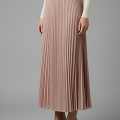 Women's A Line Skirt | Maxi Pleated Elastic Waist A-line