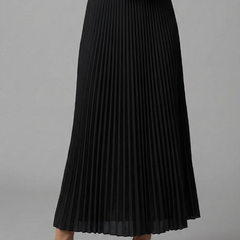 Women's A Line Skirt | Maxi Pleated Elastic Waist A-line