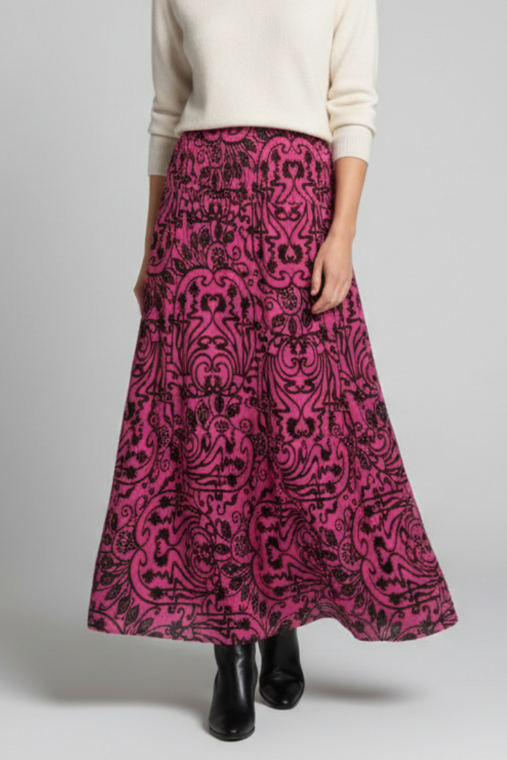 Women's Maxi Skirt | A-Line Elastic Waist Printed