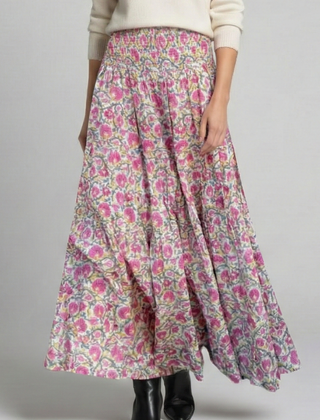 Women's Maxi Skirt | A-Line Elastic Waist Printed