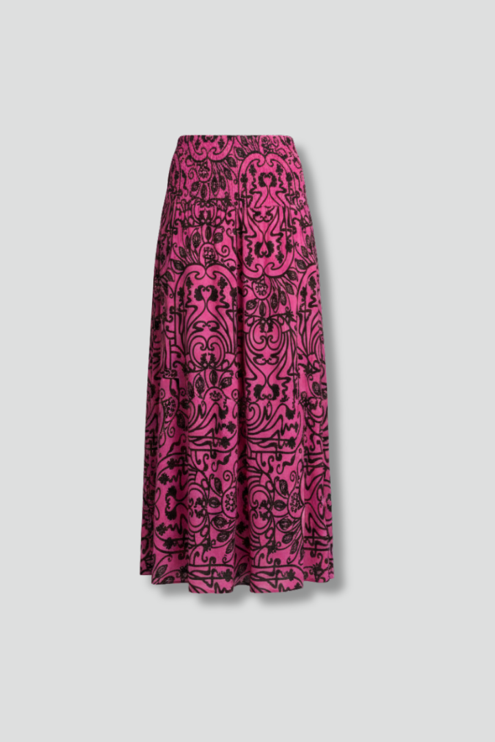 Women's Maxi Skirt | A-Line Elastic Waist Printed