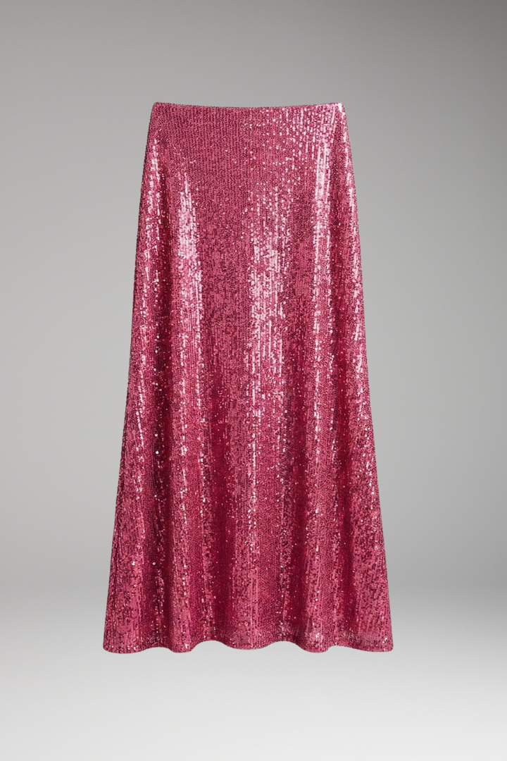 Women's Maxi Skirt | Maxi Length Elastic Waist Sequin
