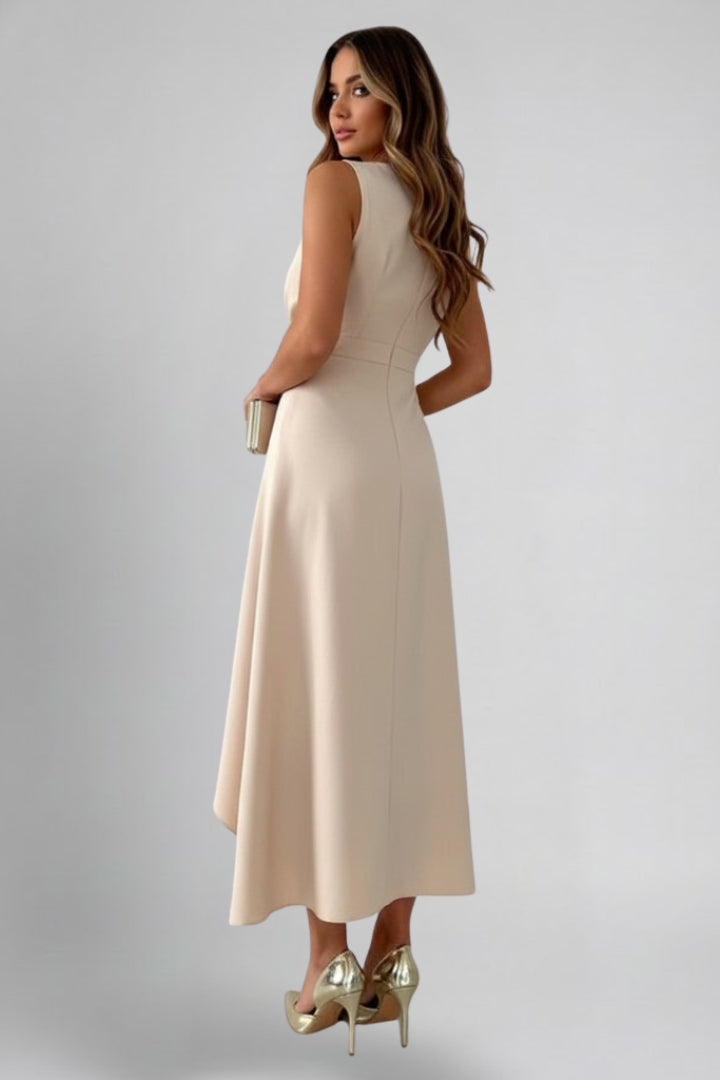 Women's Christmas Party Dress | V Neckline Wrap Waist Maxi
