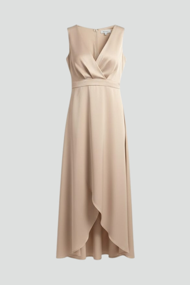 Women's Christmas Party Dress | V Neckline Wrap Waist Maxi