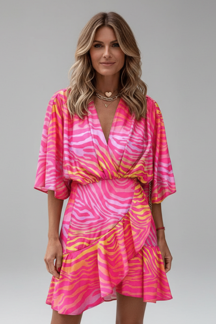 Women's Dress | V-Neck Batwing Sleeves Mini