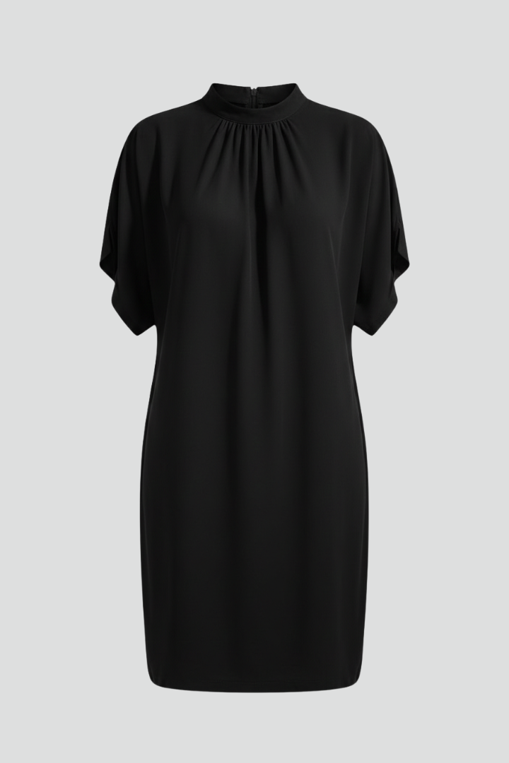 Women's Mini Dress | Mock Neck Split Sleeves Shift