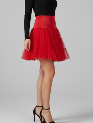 Women's Mini Skirt | Tiered Mesh Elastic Waist Above Knee