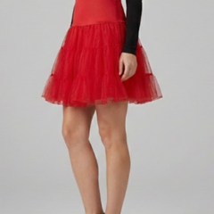 Women's Mini Skirt | Tiered Mesh Elastic Waist Above Knee