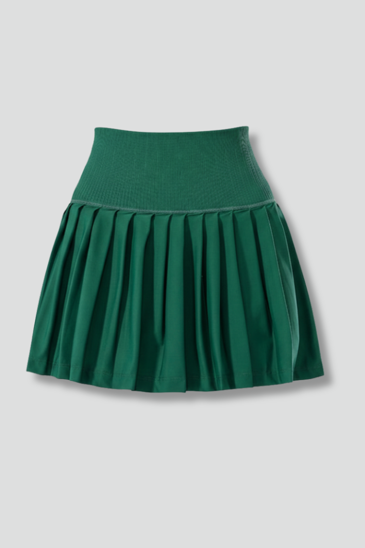 Women's Mini Skirt | Pleated A-Line High Waist Knit