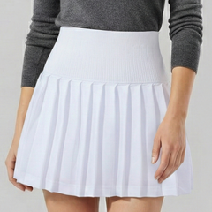 Women's Mini Skirt | Pleated A-Line High Waist Knit