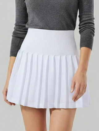 Women's Mini Skirt | Pleated A-Line High Waist Knit
