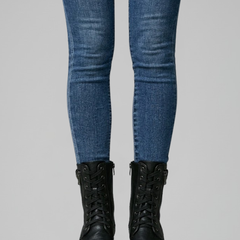 Women's Fur Boots | Lace-Up Rounded Toe Flat Heel Leather