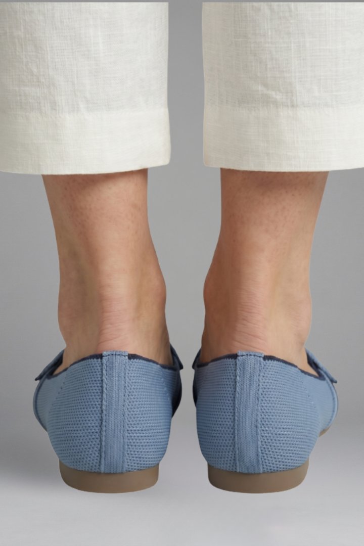 Women's Slip On Loafers | Pointed Toe Knit Knotted Strap Flat Sole