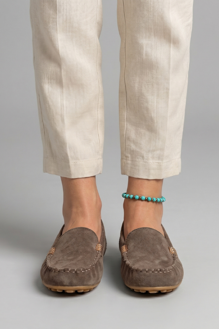 Women's Slip On Loafers | Rounded Toe Suede Flat Sole