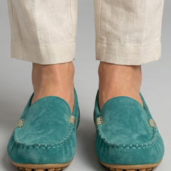 Women's Slip On Loafers | Rounded Toe Suede Flat Sole