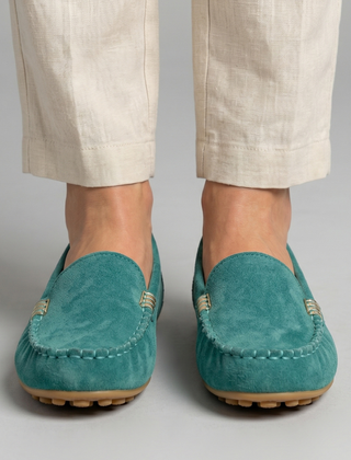Women's Slip On Loafers | Rounded Toe Suede Flat Sole