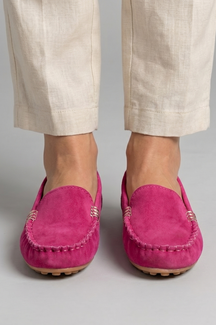 Women's Slip On Loafers | Rounded Toe Suede Flat Sole