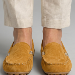 Women's Slip On Loafers | Rounded Toe Suede Flat Sole