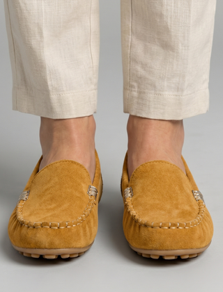 Women's Slip On Loafers | Rounded Toe Suede Flat Sole