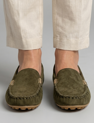 Women's Slip On Loafers | Rounded Toe Suede Flat Sole