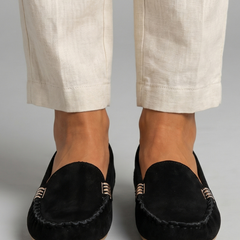 Women's Slip On Loafers | Rounded Toe Suede Flat Sole