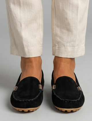 Women's Slip On Loafers | Rounded Toe Suede Flat Sole