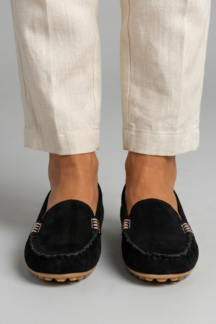 Women's Slip On Loafers | Rounded Toe Suede Flat Sole
