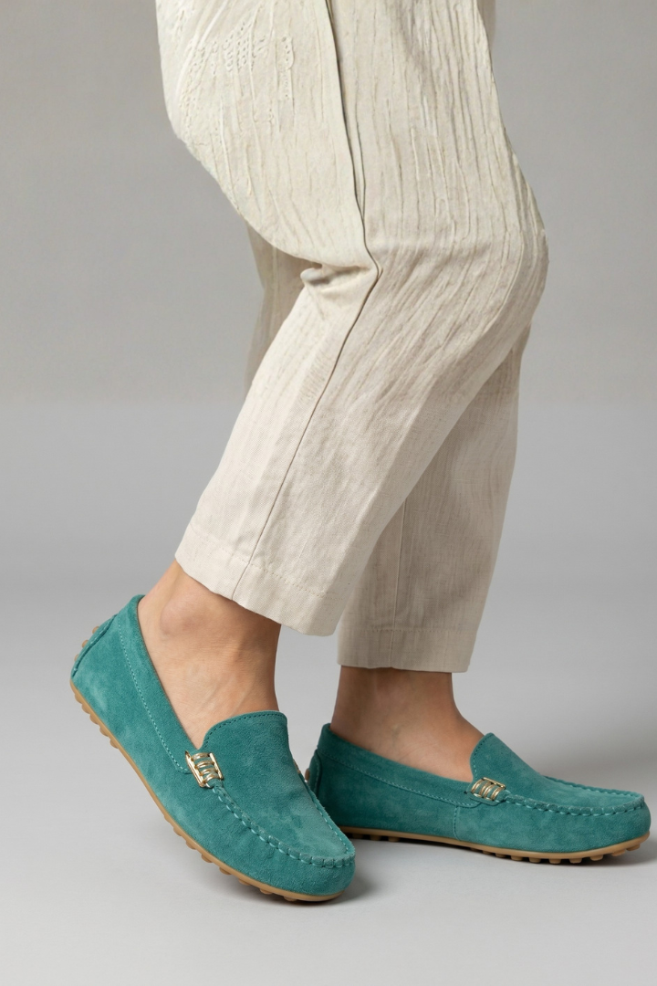 Women's Slip On Loafers | Rounded Toe Suede Flat Sole