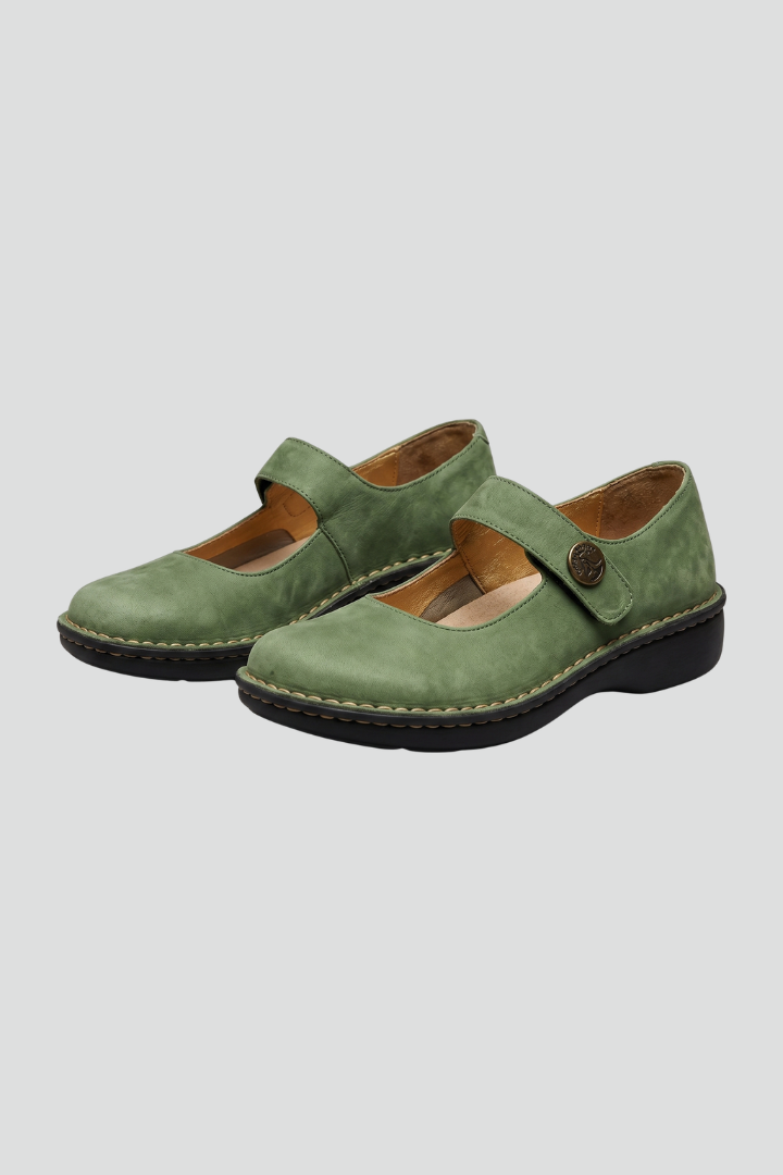 Women's Ballet Flats | Rounded Toe Strap Closure Flat Sole